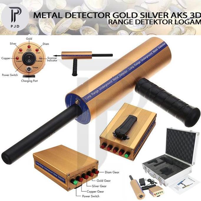 Metal Detector Emas Diamond Silver Gold AKS 3D Range Detektor Logam