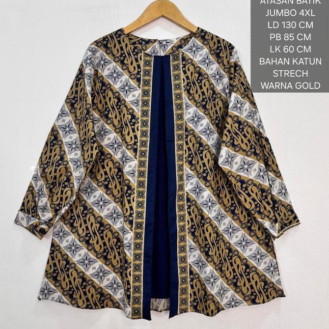 Atasan Batik Jumbo Ld 130 Cm Model Outer Kekinian - Emily Blouse
