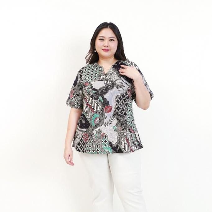 ATASAN BLOUSE BAJU BATIK ORIENTAL WANITA JUMBO JUMBO BSIZE F OVERSIZE XXL XXXL LD 120cm XXL XXXL BAJ