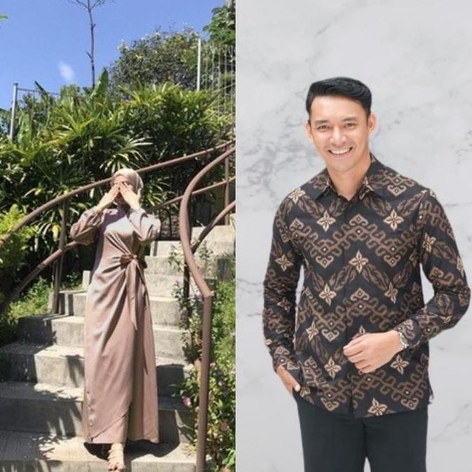 Arabel Dress Couple Kemeja Batik Katun Gamis Polosan Satin Velvet Outfit Kondangan Kekinian Wisuda T