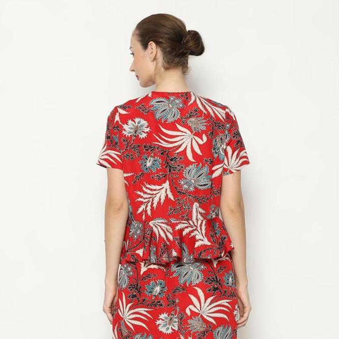 Lyne Halim Blouse Batik Suplir, Merah 8321 ( Blouse Only )