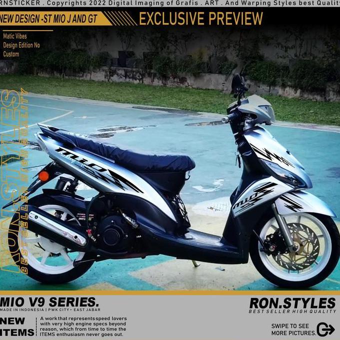 V9 CUTTING STICKER STRIPING VARIASI MIO J DAN GT STRIPING BODY VARIASI MIO 113 GT STIKER VARIASI MIO