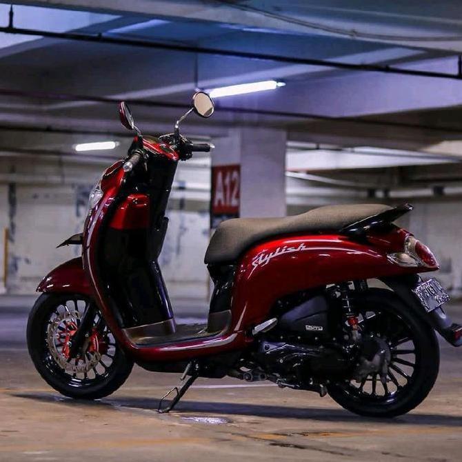 Stiker Standar Ori Scoopy Stylish 2019 Merah Doff dengan Striping Lis - Motorcycle, Motor WHY