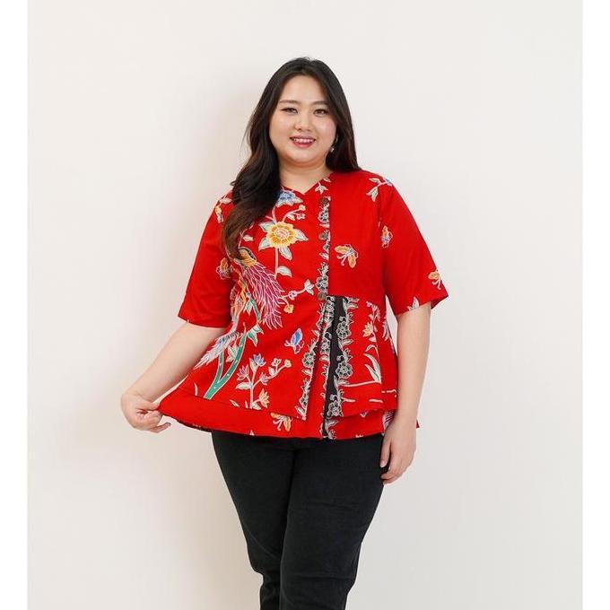 BAJU IMLEK BLOUSE BATIK WANITA JUMBO BSIZE 183 A KERJA PESTA HAMIL