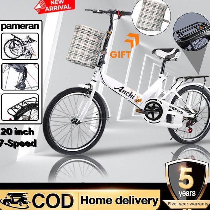Anchi Sepeda Lipat 20 Inch Roda Sepeda Dewasa 7 Kecepatan Power Assist Sepeda Anak Sepeda Dewasa dan