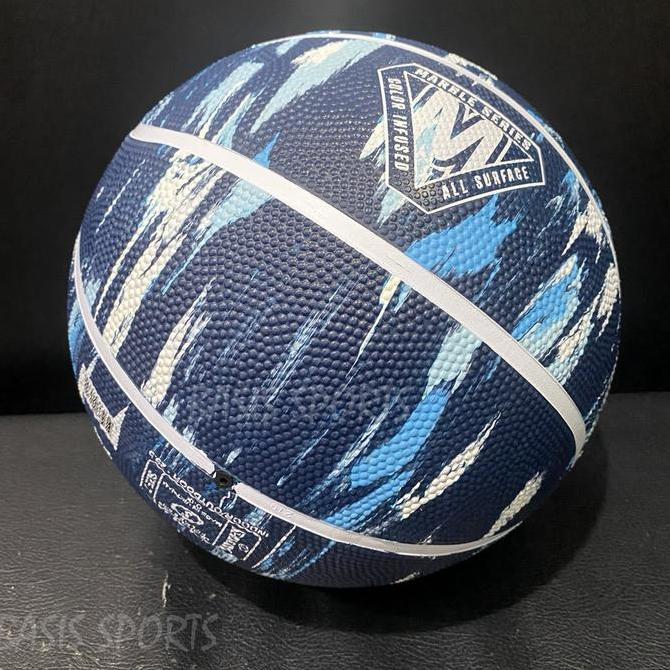 Bola Basket Spalding Marble Series Basketball Black Blue Size 7 Terlaris