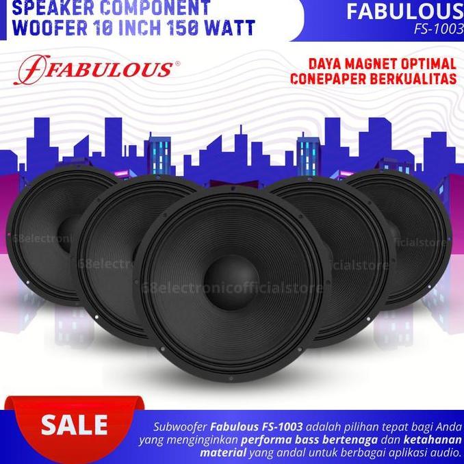 Subwoofer Speaker 10 Inch Fabulous Fs-1003 Power 150 Watt 8 Ohm Woofer 10 Inch Double Coil Komponen 