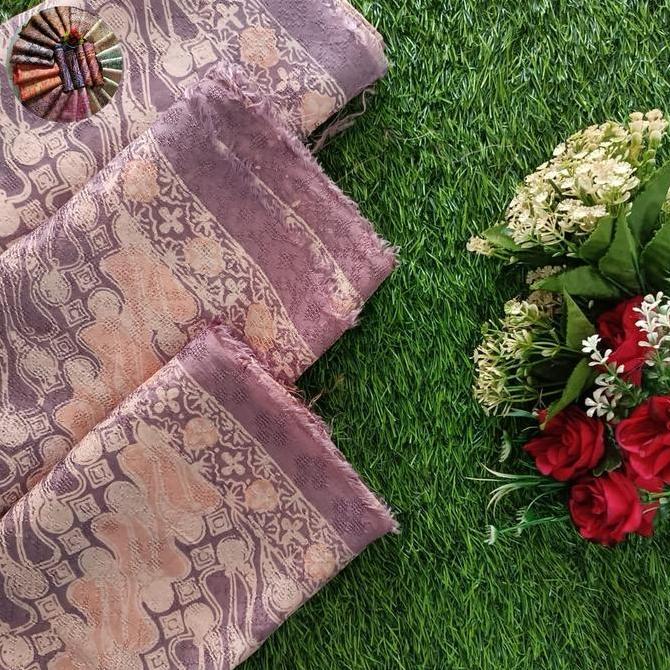 kain batik trusmi cirebon bahan viscose semi sutra warna pink pastel