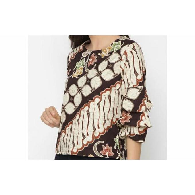 W Sofia Ruffle Sleeves Batik Blouse