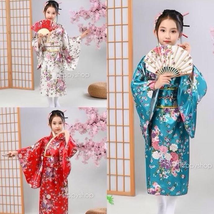 Kostum Anak Jepang Perempuan Kimono Matsumoto Yukata Baju Tradisional