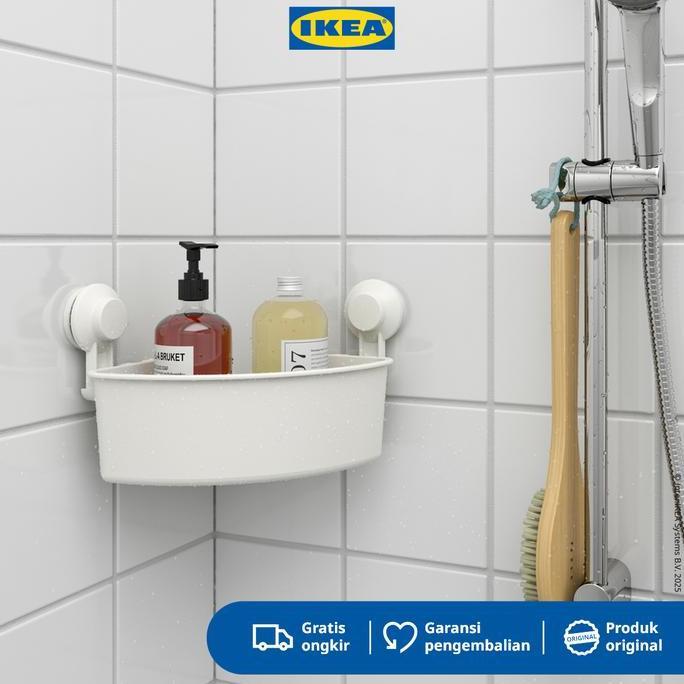 IKEA TISKEN Rak Sudut Tempel Dinding Putih