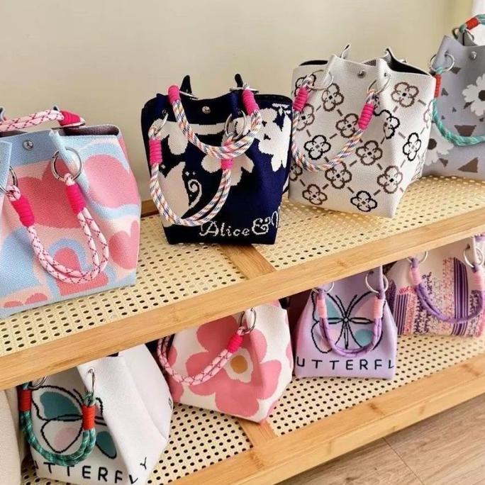 Tas Rajut Knitted Mini Bag Korea Tas Fashion Korea Wanita Kekinian