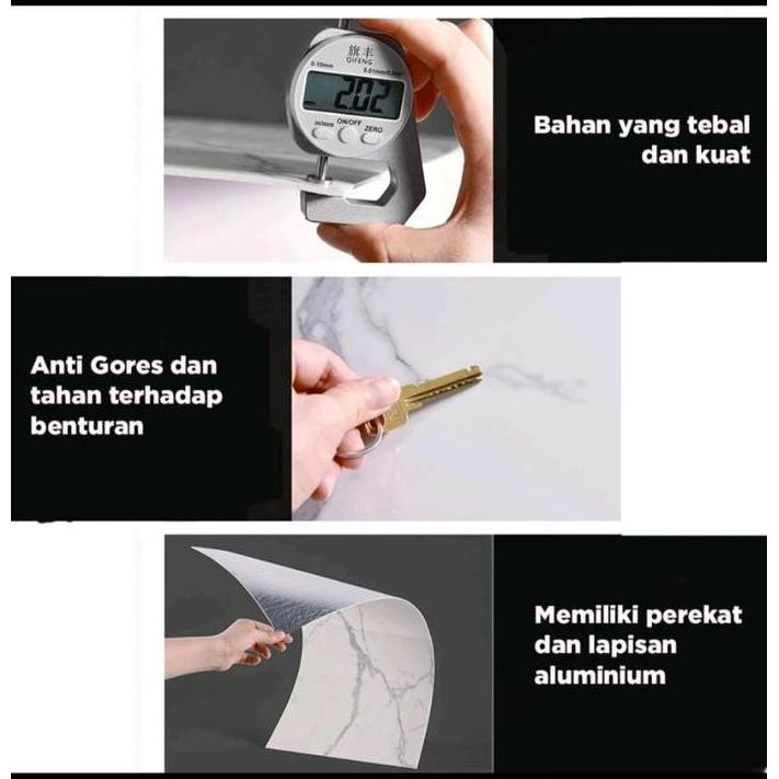 New- Stiker Marmer Granit Premium 60x30CM / Stiker Dinding Kamar Mandi Dapur Meja Kompor