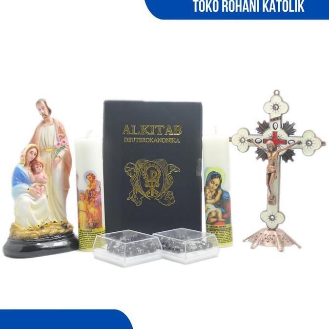PAKET SESERAHAN PERNIKAHAN KATOLIK / SET HANTARAN PERNIKAHAN KATOLIK / PATUNG KELUARGA KUDUS / SALIB