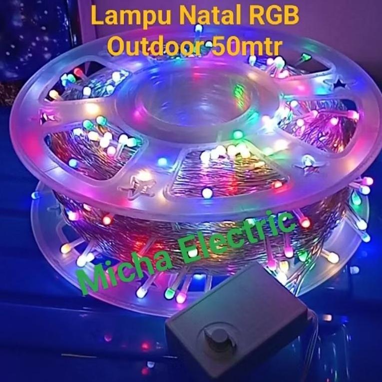 Lampu Natal Outdoor RGB 50mtr / Lampu Pohon Natal Warna Warni Outdoor 50M