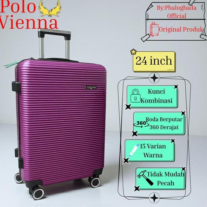 Koper Polo Vienna 24 Inch Bagasi Fiber Free Packing Dus