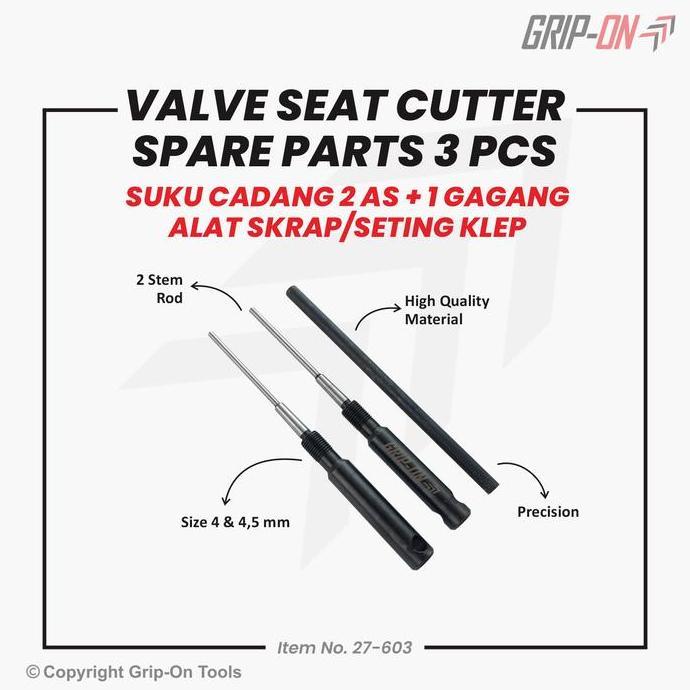 Grosir Grip-On Valve Seat Cutter Spare Parts 3 Pcs - Suku Cadang 2 As + 1 Gagang Alat Skrap/ Setting