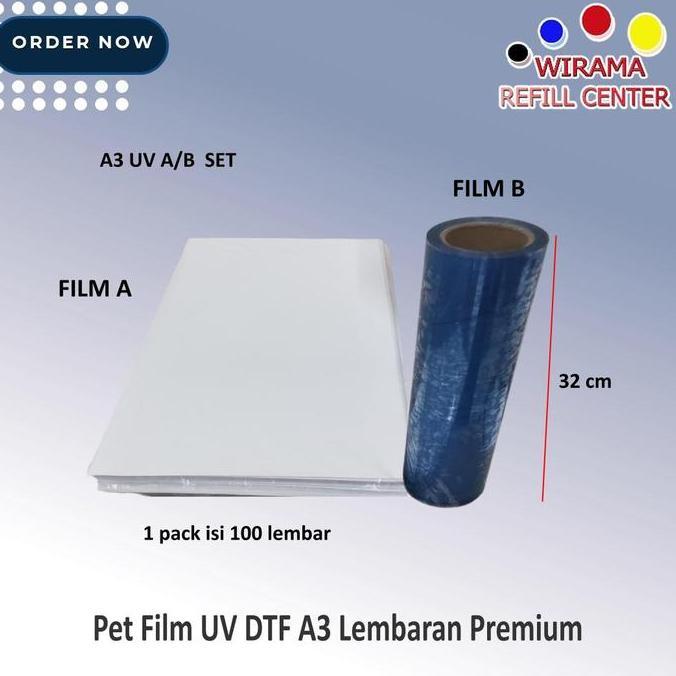 Pet Film UV DTF A3 Lembaran Premium
