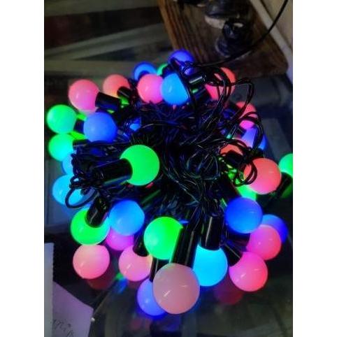 Lampu Natal Bola Gundu - Warna Warni Kedip (kecil)