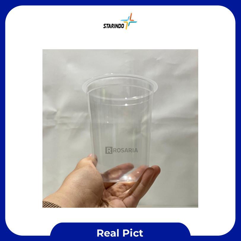 Cup Polos Oval 16 Oz Starindo 8 Gr Plastik Bening Gelas Minuman Stok