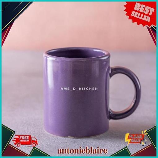 Harga Grosir Mug Souvenir / Mug Bijian Keramik Polos Ungu