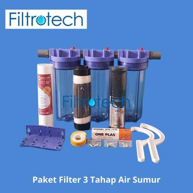 Paket Filter Air 3 Tahap Sumur 10 Inch - Paket Housing Filter Air 3 Step Sumur High Quality