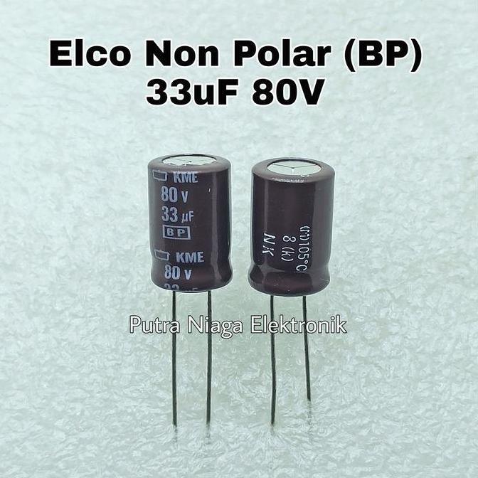 Update (1) Elco 33uF 80V Non Polar / BP Kapasitor NonPolar 33 uF 80 Volt putran1a Murah