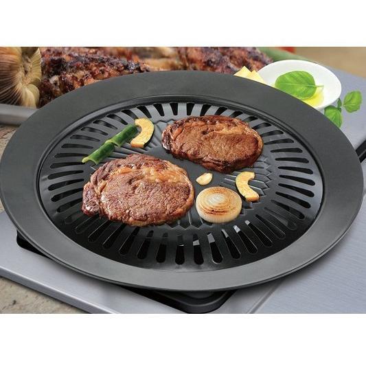 Shopia - Grill Pan Bbq Alat Pemanggang Anti Lengket Bulat Wajan Teflon Besi Panggangan Bbq Korea All