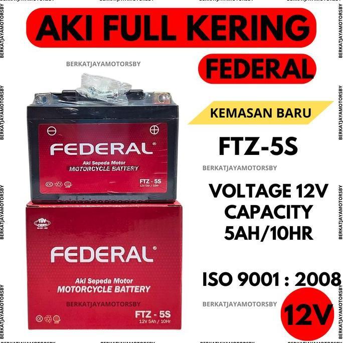 AKI FULL KERING GTZ5S AKI FEDERAL NANO GEL ACCU FEDERAL FTZ5S AKI KERING KHARISMA FU VIXION VARIO BE