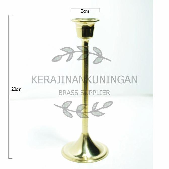 tangkai lilin tempat lilin kuningan tinggi 20cm