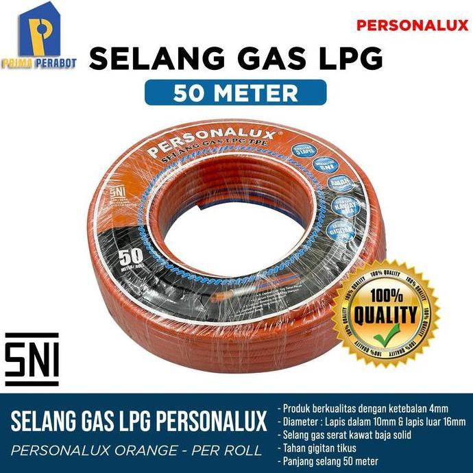Per Roll Selang GAS LPG Personalux 5 Lapis SNI Kawat Baja