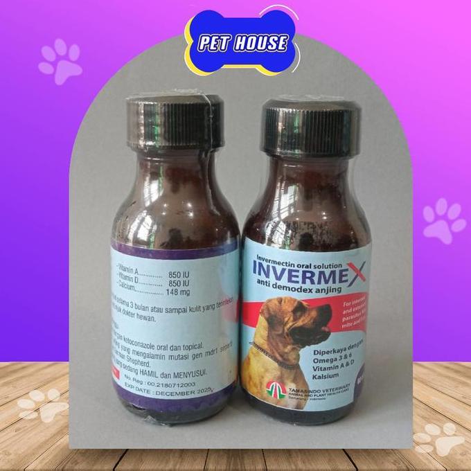 INVERMEX DOG 60ML  - OBAT ANTI DEMODEK GATAL KUTU PADA ANJING