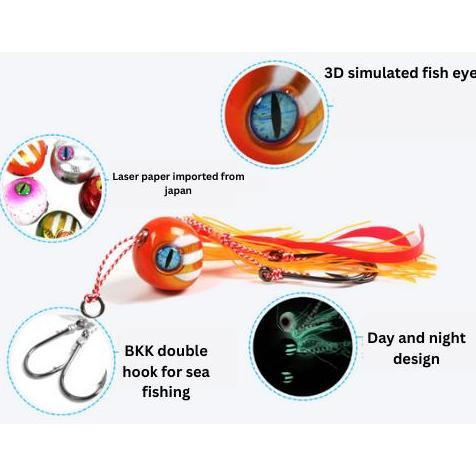 fishing Kabura Tenya inchiku Metal Jig luminous Shrimp Rubber Skirt double hook PINK 481