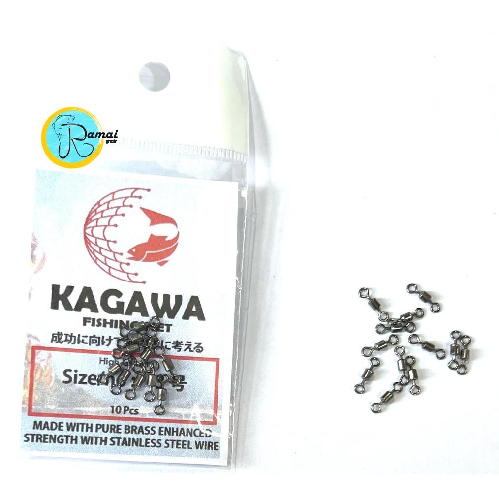 Arta Moro - 10Pcs- 1 Bungkus Kili Pancing Bentuk Angka 8 Bahan Stainless Steel Rolling Swivel Anti K