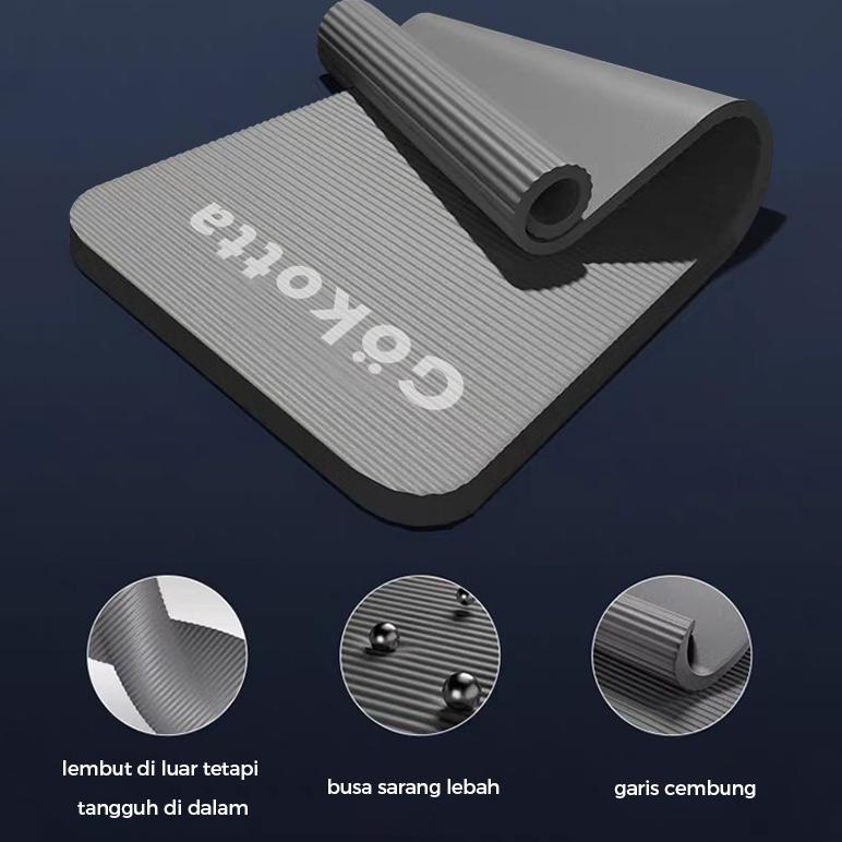 Lion King - Gokotta Bundling Hemat Matras Olahraga Dan Tali Yoga Elastis/ Yogas Mat/ Matras Anti Sli