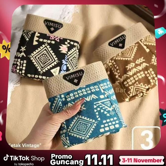 rismantor - VIMISU Boxer Pria Motif Retro Katun Adem Nyaman Size L4XL