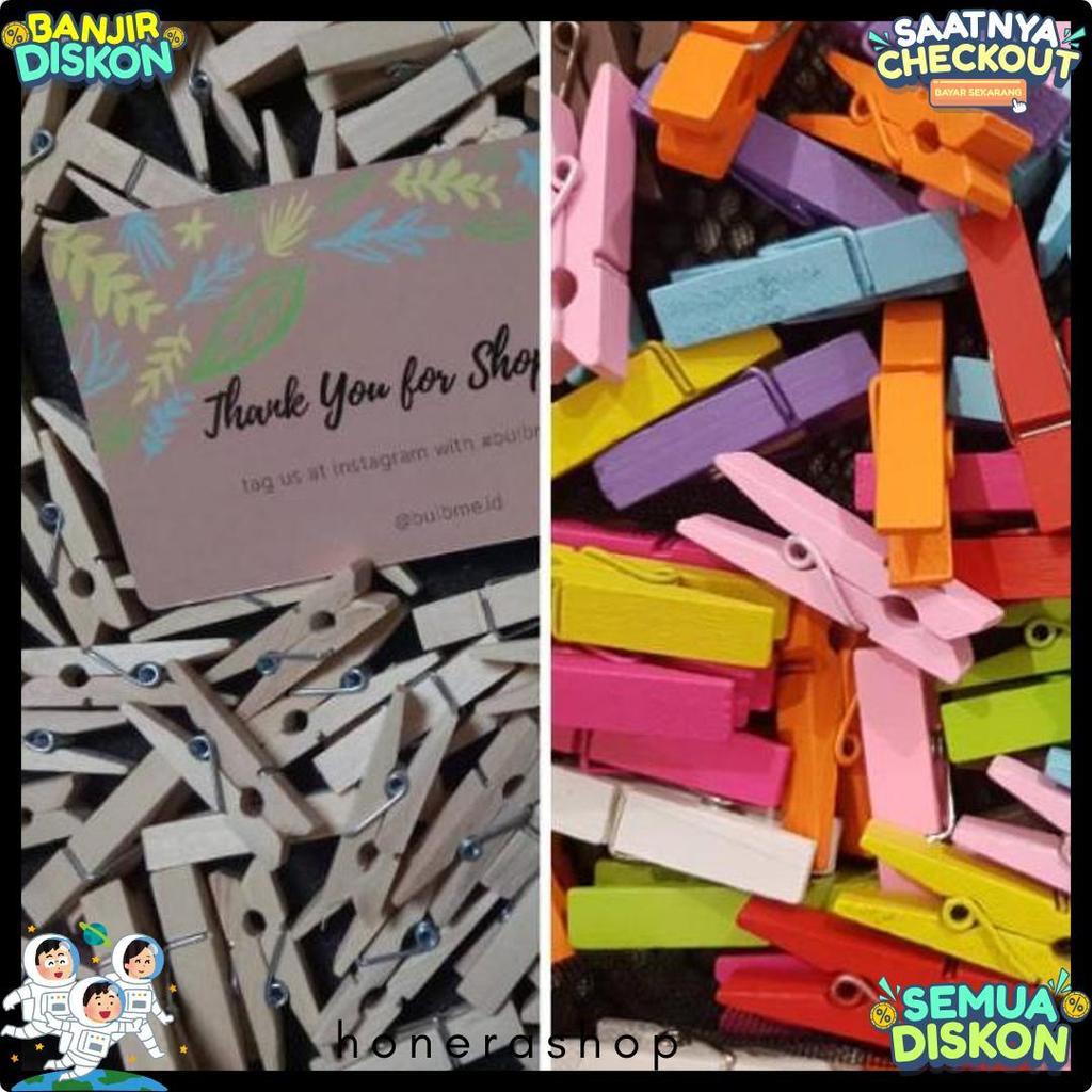 Cod Wooden Clip Penjepit Kertas Kayu Rainbow Clip Foto Polaroid Rso
