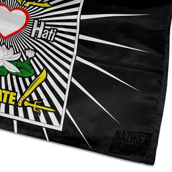 Bendera PSHT Persaudaraan Setia Hati Terate - Bahan Satin Peles, Ukuran Kecil - Besar