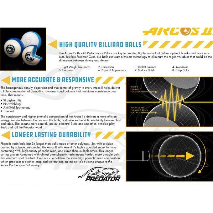 Predator Arcos Ii 8-Ball | Replacement Bola Eceran Billiard Pool Balls