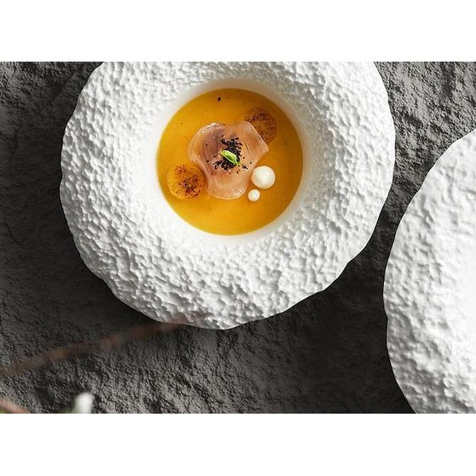 STARK Mushroom Bowl / Mangkok Sup Pasta Keramik Putih Aesthetic Unik