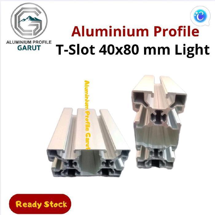 PROMO Aluminium Profile T-Slot 4080 Light Panjang 6 Meter Bahan Al Alloy 6063-T5 Proses Anodized Slo