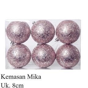 ty-65 Aksesoris Ornamen Natal Bola Pita Bunga Artificial Boneka SERBA PINK Hiasan Dekorasi Xmas Gant