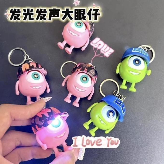 Gantungan Kunci Monster University Dengan Lampu & Suara I Love You Mike Inc MU Mainan & Hadiah Anak