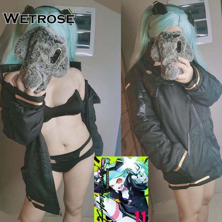 Ready Stock Cyberpunk Edgerunners Rebecca Lolita Clothes Cosplay Costume Coat Jacket Set Halloween P