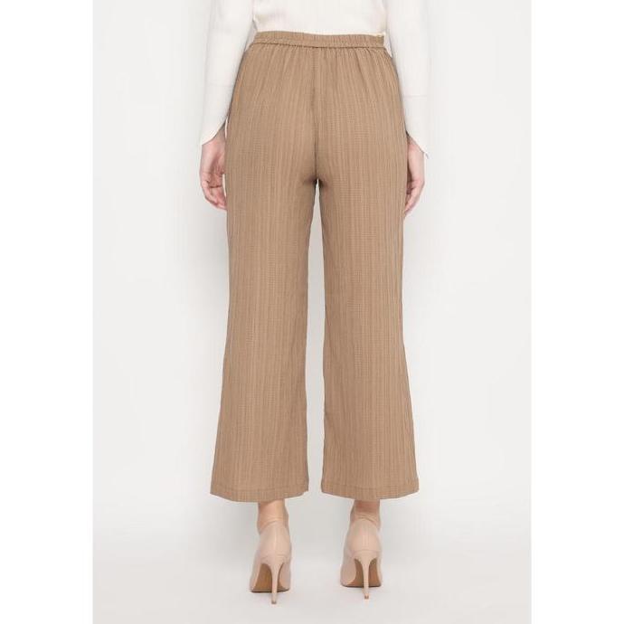 Wood Fiber Plain Long Kulot Brown By Brilliant Girl celana karet wanita coklat panjang fit bawahan k