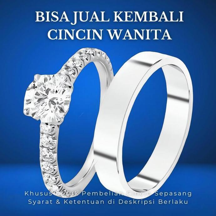 Cincin perak lamaran tunangan kawin couple lapis emas putih/platinum