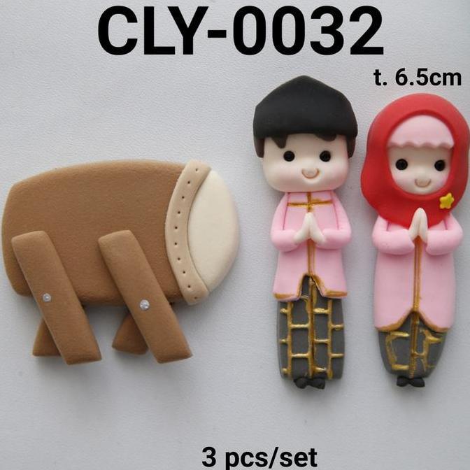 Diskon Cly-0032 Cake Topper Hiasan Kue Clay Lebaran Idul Fitri Bedug
