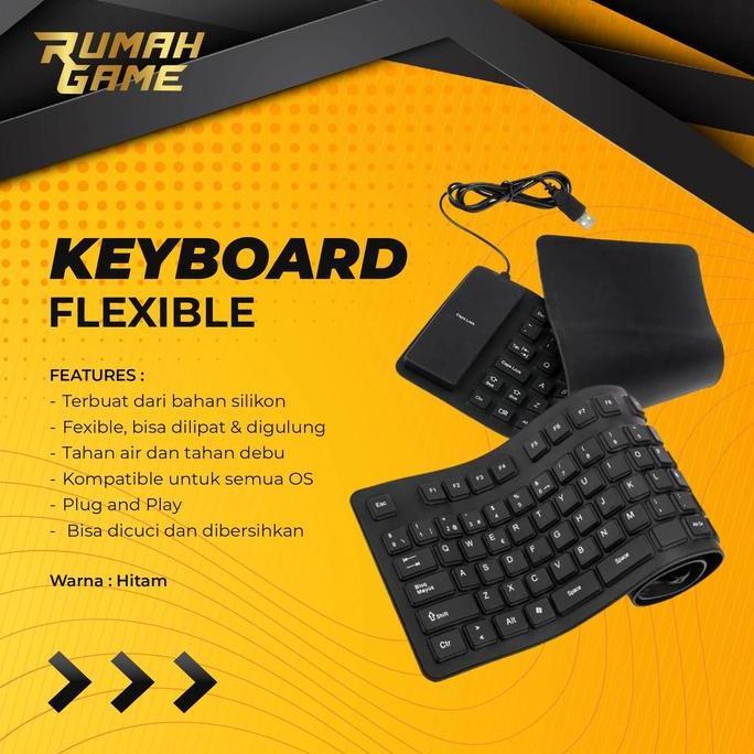 Keyboard Flexible Silicon Keyboard Laptop Lipat Gulung Portable