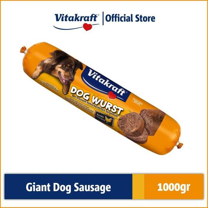 Vitakraft Dog Wurst Chicken 1 kg Sosis Premium untuk Anjing Lembut & Super Gurih Tanpa Gula Pewarna 
