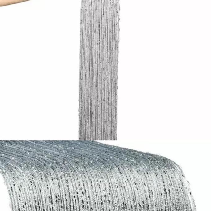 Spesial Tirai Benang Silver Glitter 3X3